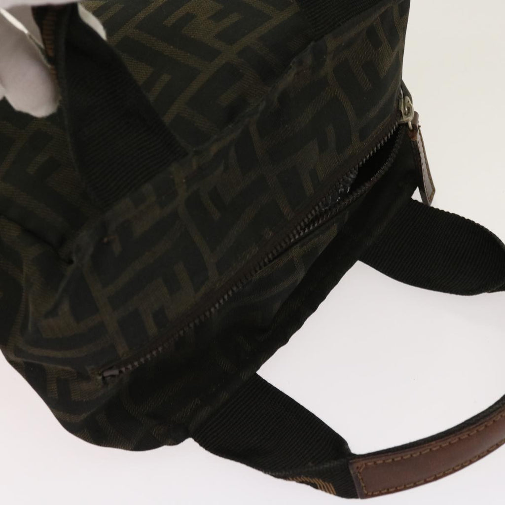 FENDI Zucca Pecan Canvas Hand Bag Nylon 3Set Brown Blackar11235