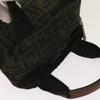 FENDI Zucca Pecan Canvas Hand Bag Nylon 3Set Brown Blackar11235