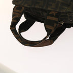 FENDI Zucca Pecan Canvas Hand Bag Nylon 3Set Brown Blackar11235