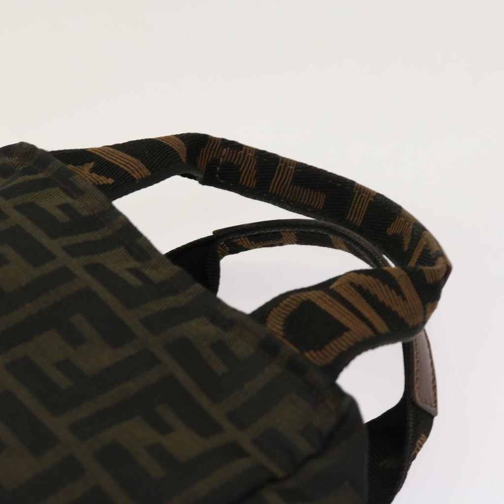FENDI Zucca Pecan Canvas Hand Bag Nylon 3Set Brown Blackar11235