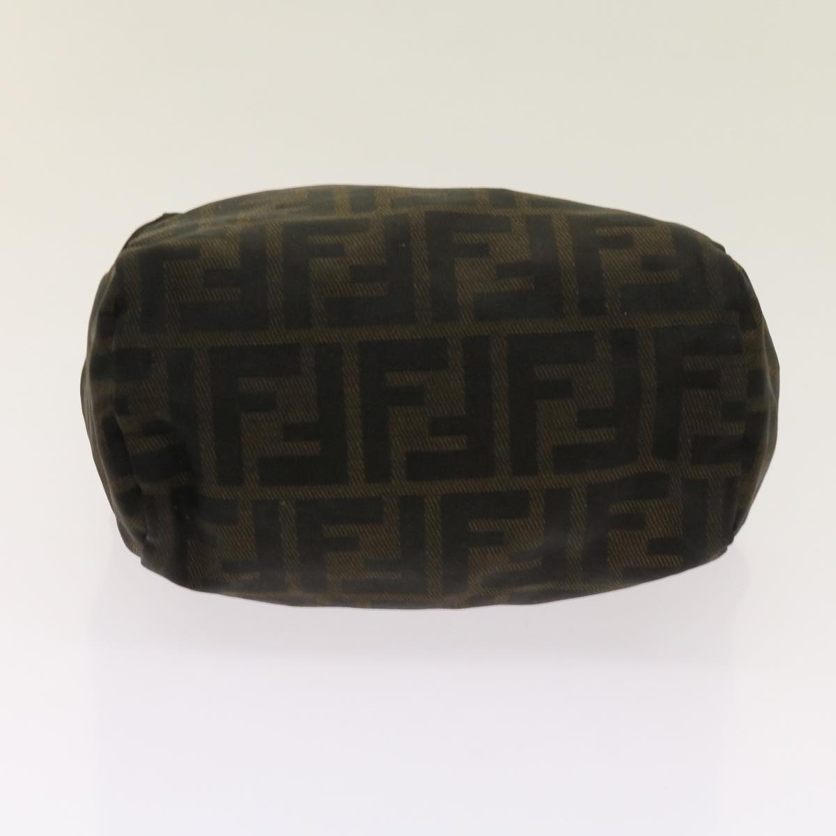 FENDI Zucca Pecan Canvas Hand Bag Nylon 3Set Brown Blackar11235