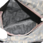 FENDI Zucca Pecan Canvas Hand Bag Nylon 3Set Brown Blackar11235