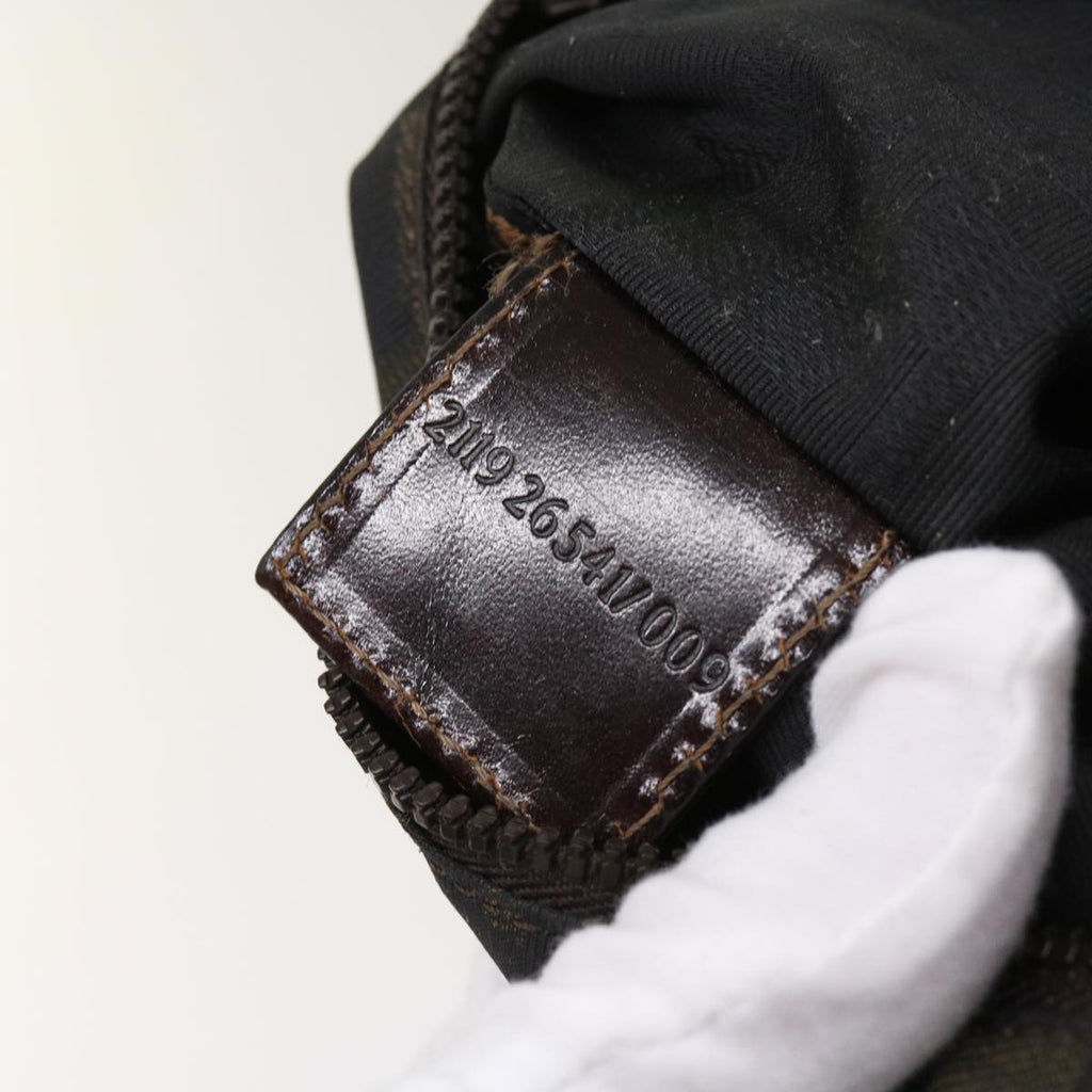 FENDI Zucca Pecan Canvas Hand Bag Nylon 3Set Brown Blackar11235