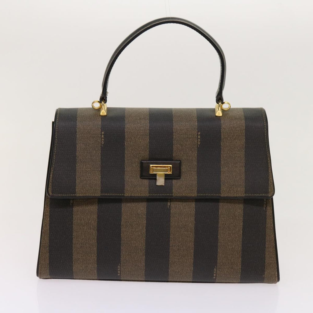 FENDI Zucca Pecan Canvas Hand Bag Nylon 3Set Brown Blackar11235