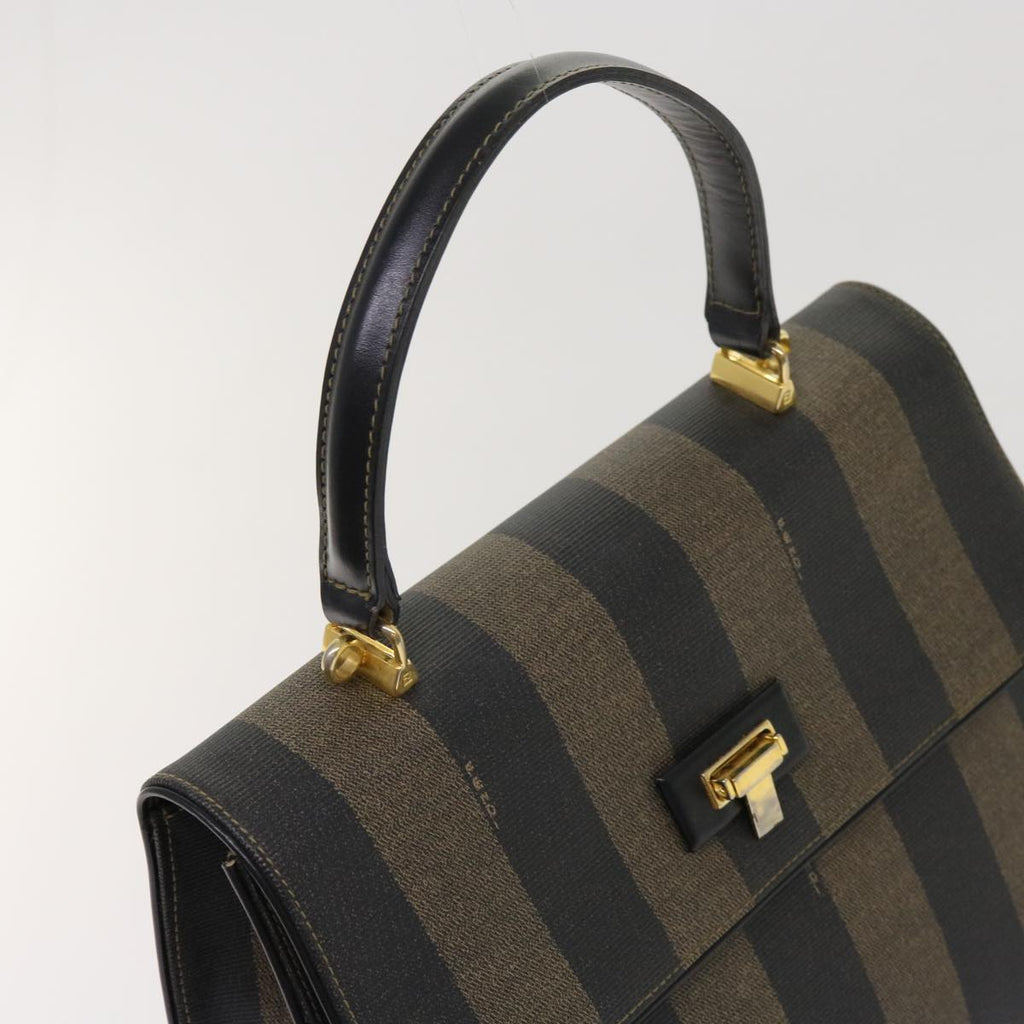 FENDI Zucca Pecan Canvas Hand Bag Nylon 3Set Brown Blackar11235