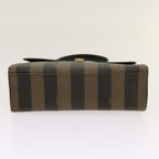 FENDI Zucca Pecan Canvas Hand Bag Nylon 3Set Brown Blackar11235