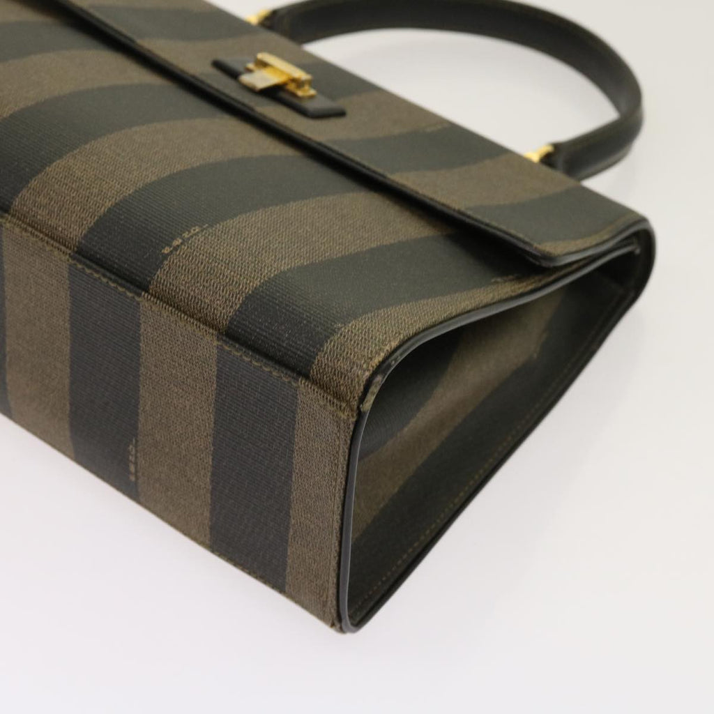 FENDI Zucca Pecan Canvas Hand Bag Nylon 3Set Brown Blackar11235