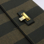 FENDI Zucca Pecan Canvas Hand Bag Nylon 3Set Brown Blackar11235