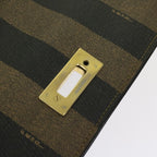 FENDI Zucca Pecan Canvas Hand Bag Nylon 3Set Brown Blackar11235