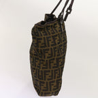 FENDI Zucca Pecan Canvas Hand Bag Nylon 3Set Brown Blackar11235