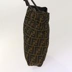 FENDI Zucca Pecan Canvas Hand Bag Nylon 3Set Brown Blackar11235