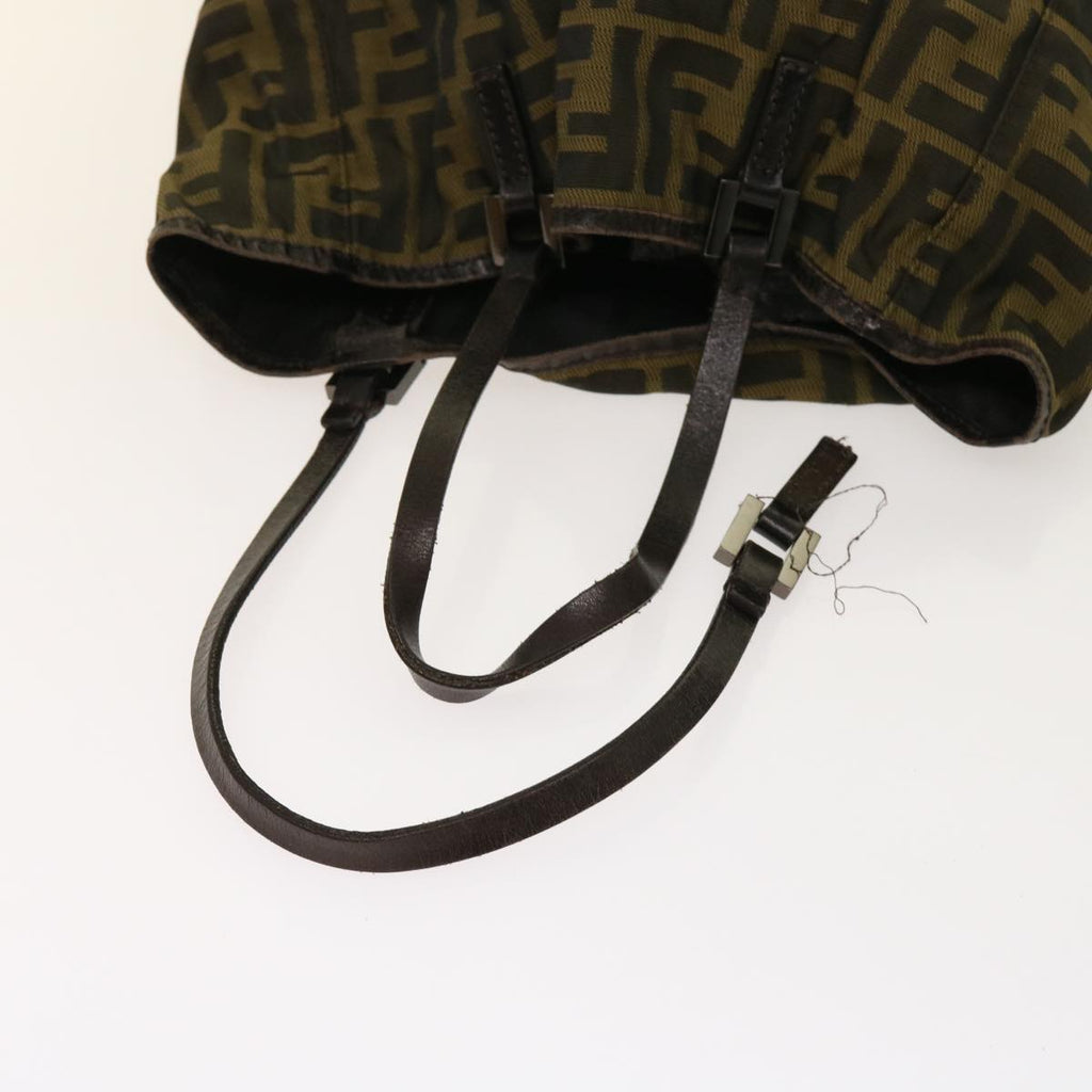 FENDI Zucca Pecan Canvas Hand Bag Nylon 3Set Brown Blackar11235