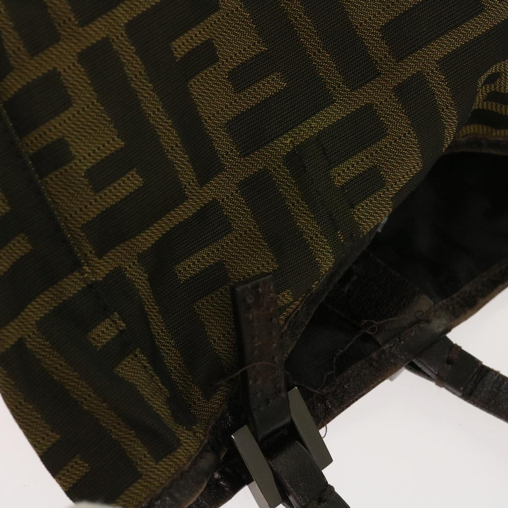 FENDI Zucca Pecan Canvas Hand Bag Nylon 3Set Brown Blackar11235
