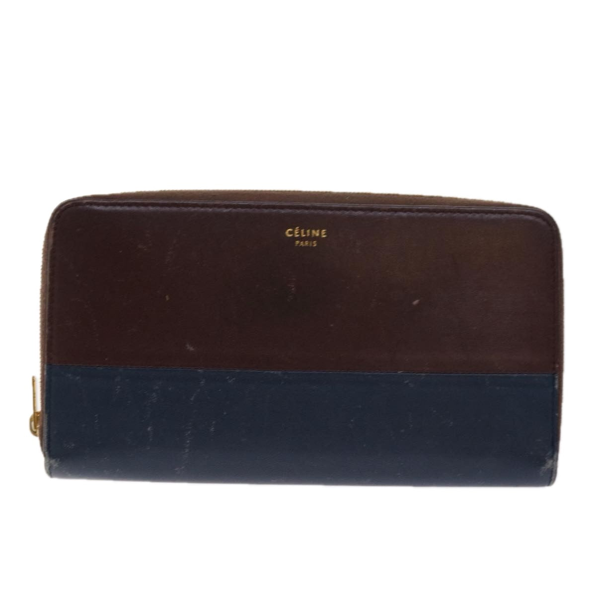 CELINE Macadam Canvas Wallet Leather 6Set Brown Blue gray  ar11269