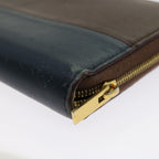 CELINE Macadam Canvas Wallet Leather 6Set Brown Blue gray  ar11269