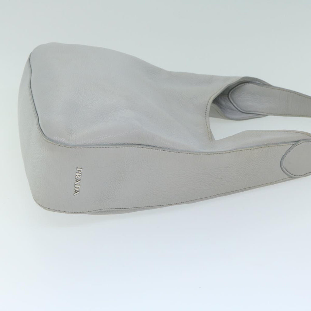 PRADA Shoulder Bag Leather Gray  ar11288