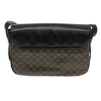 CELINE Macadam Canvas Shoulder Bag Coated Canvas Beige Navy Auth ar11292