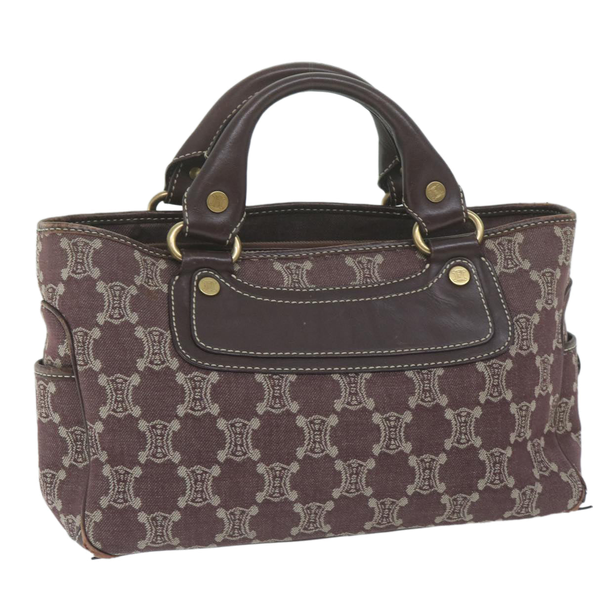 CELINE Paris Macadam Canvas Boogie Hand Bag Brown  ar11308