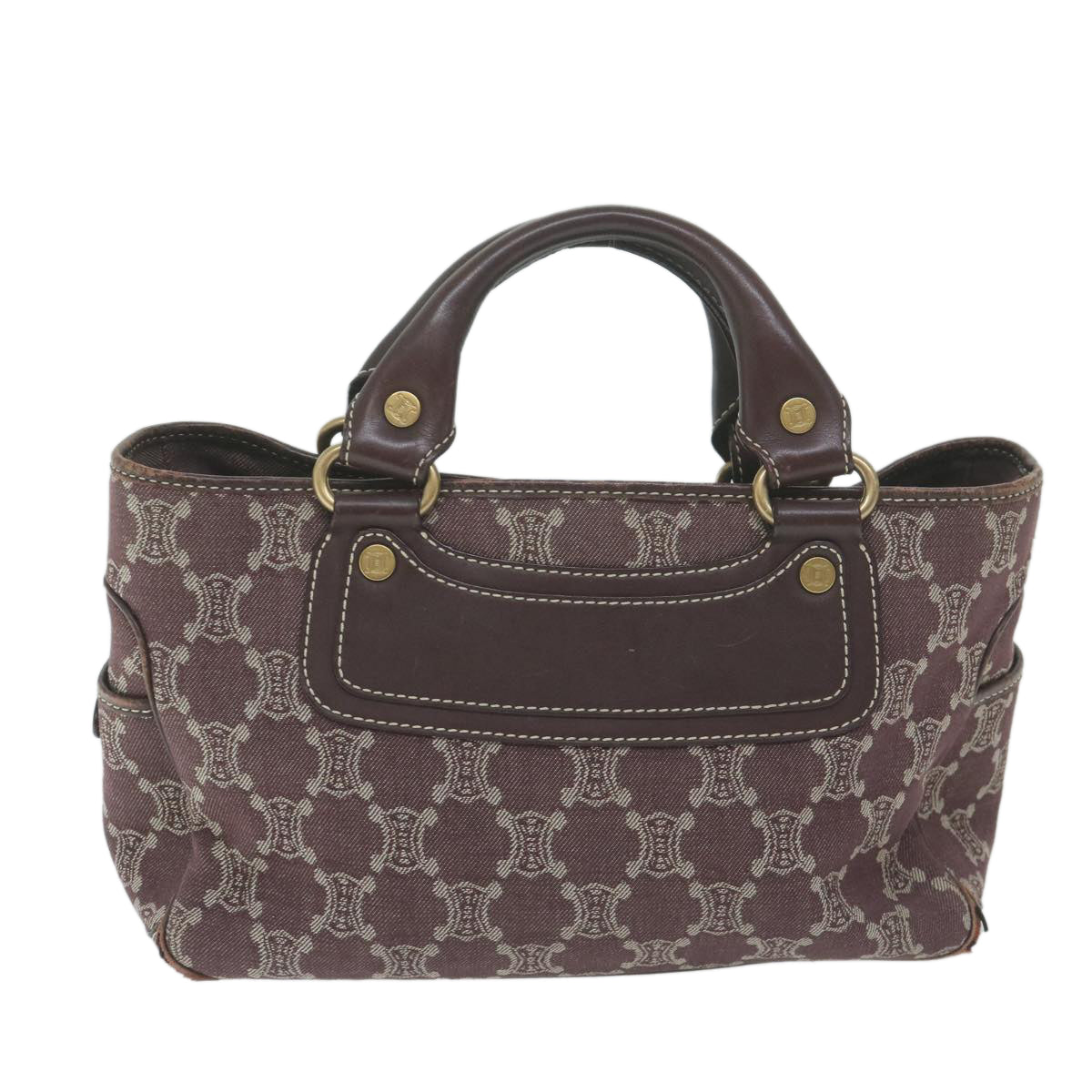 CELINE Paris Macadam Canvas Boogie Hand Bag Brown  ar11308
