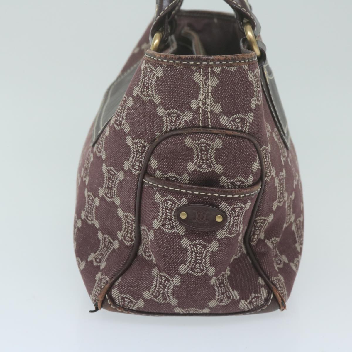 CELINE Paris Macadam Canvas Boogie Hand Bag Brown  ar11308