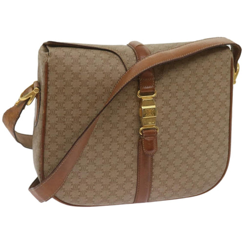 CELINE Macadam Canvas Shoulder Bag Beige  ar11449B