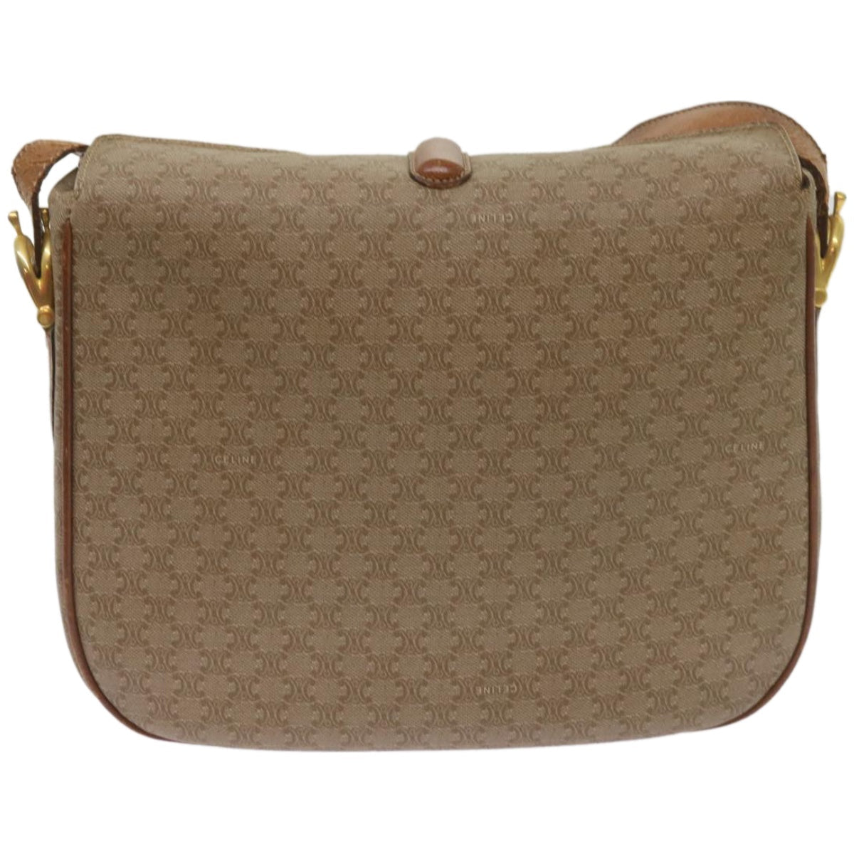CELINE Macadam Canvas Shoulder Bag Beige  ar11449B