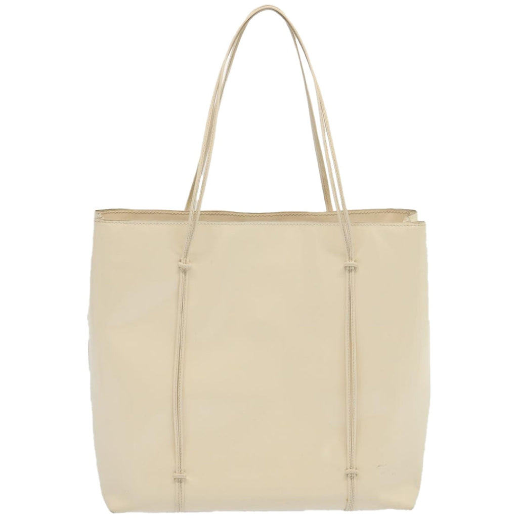 PRADA Hand Bag Patent leather Beige ar11454B