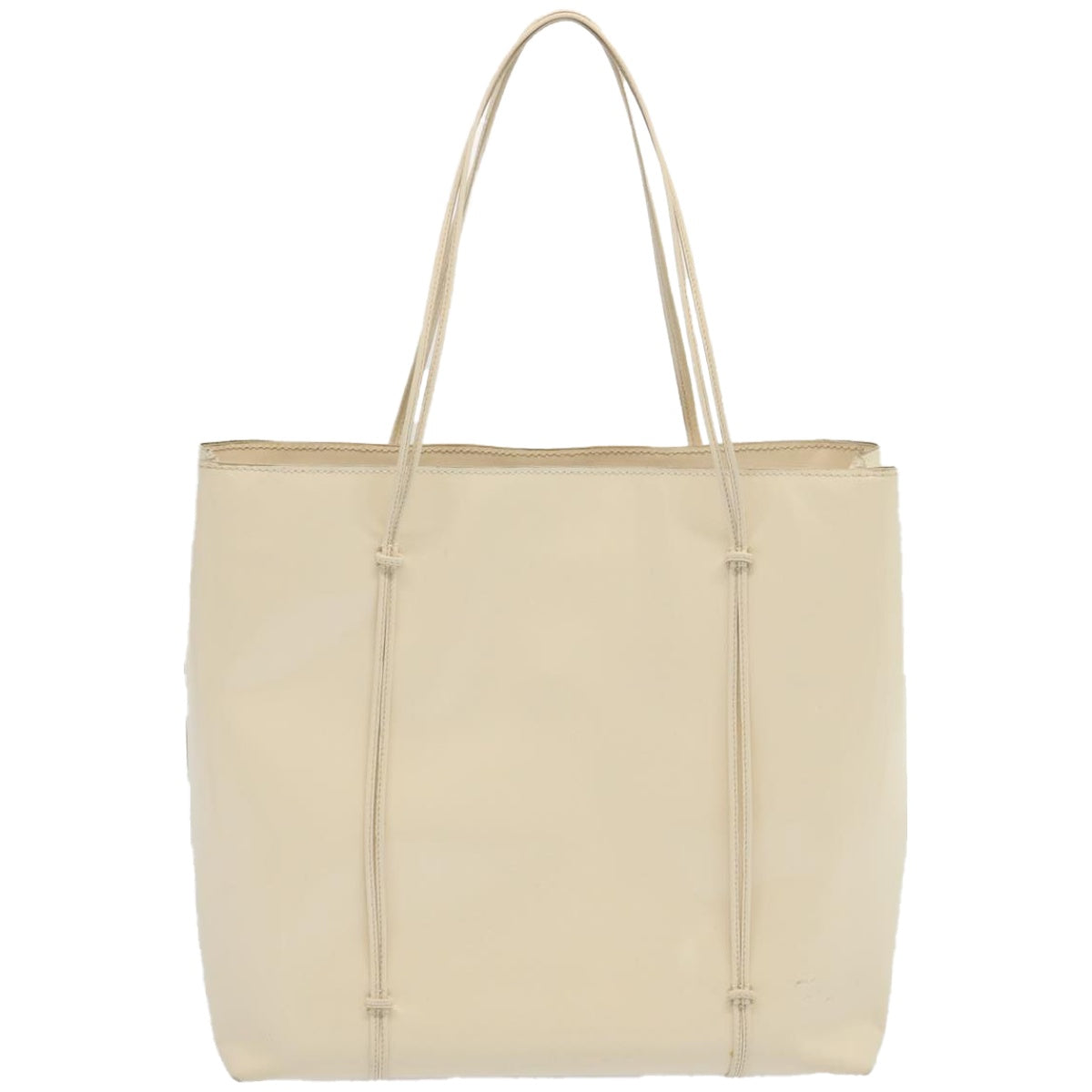 PRADA Hand Bag Patent leather Beige ar11454B