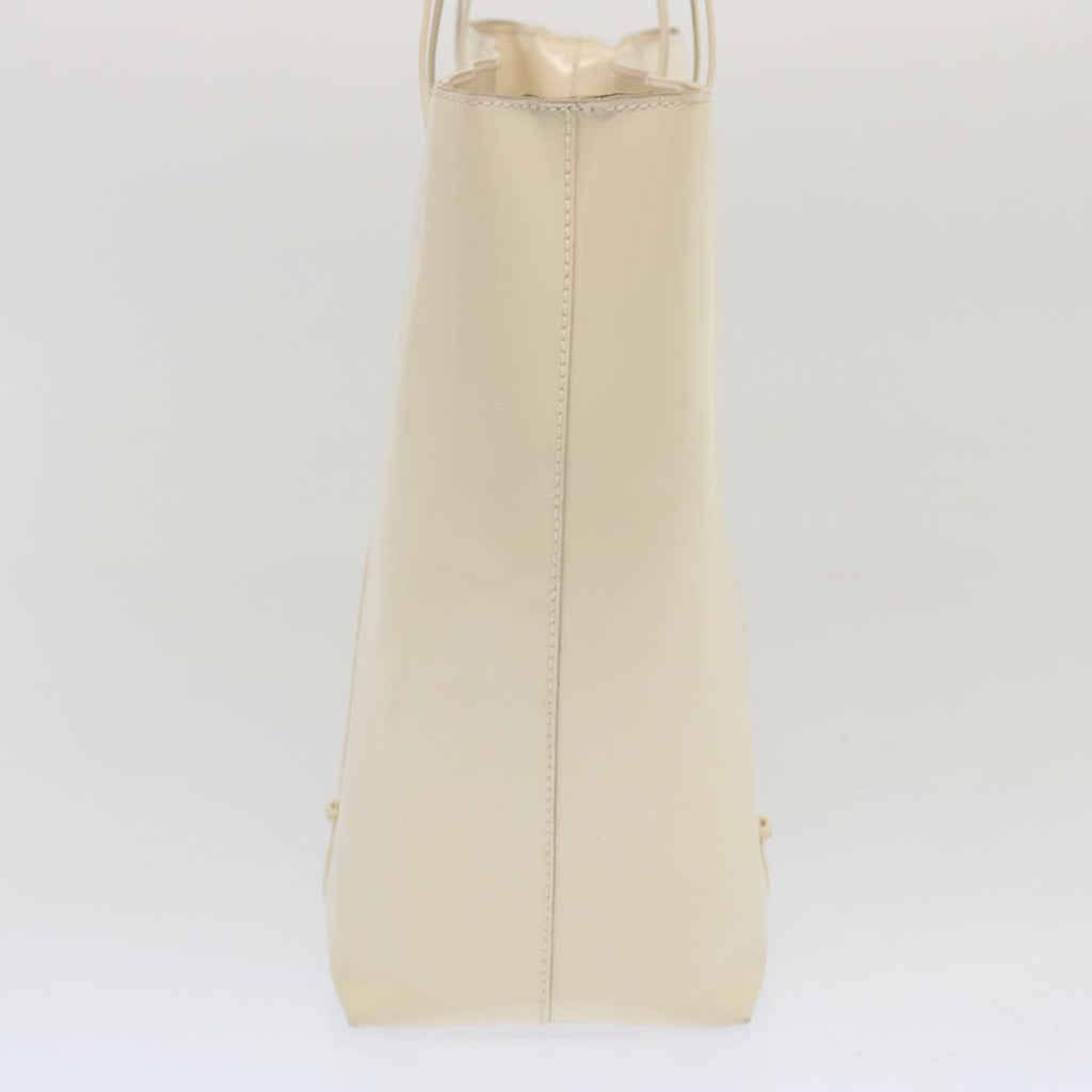 PRADA Hand Bag Patent leather Beige ar11454B