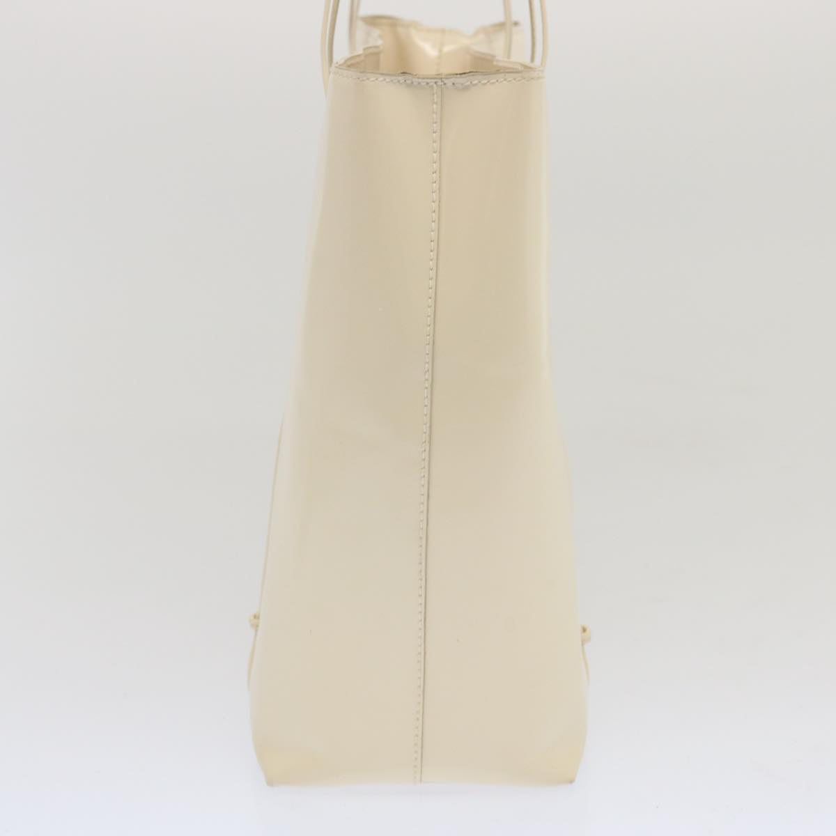 PRADA Hand Bag Patent leather Beige ar11454B