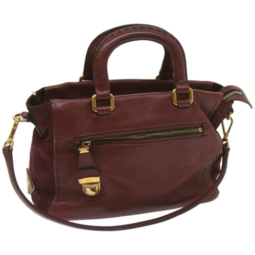PRADA Hand Bag Leather 2way Red  ar11478B