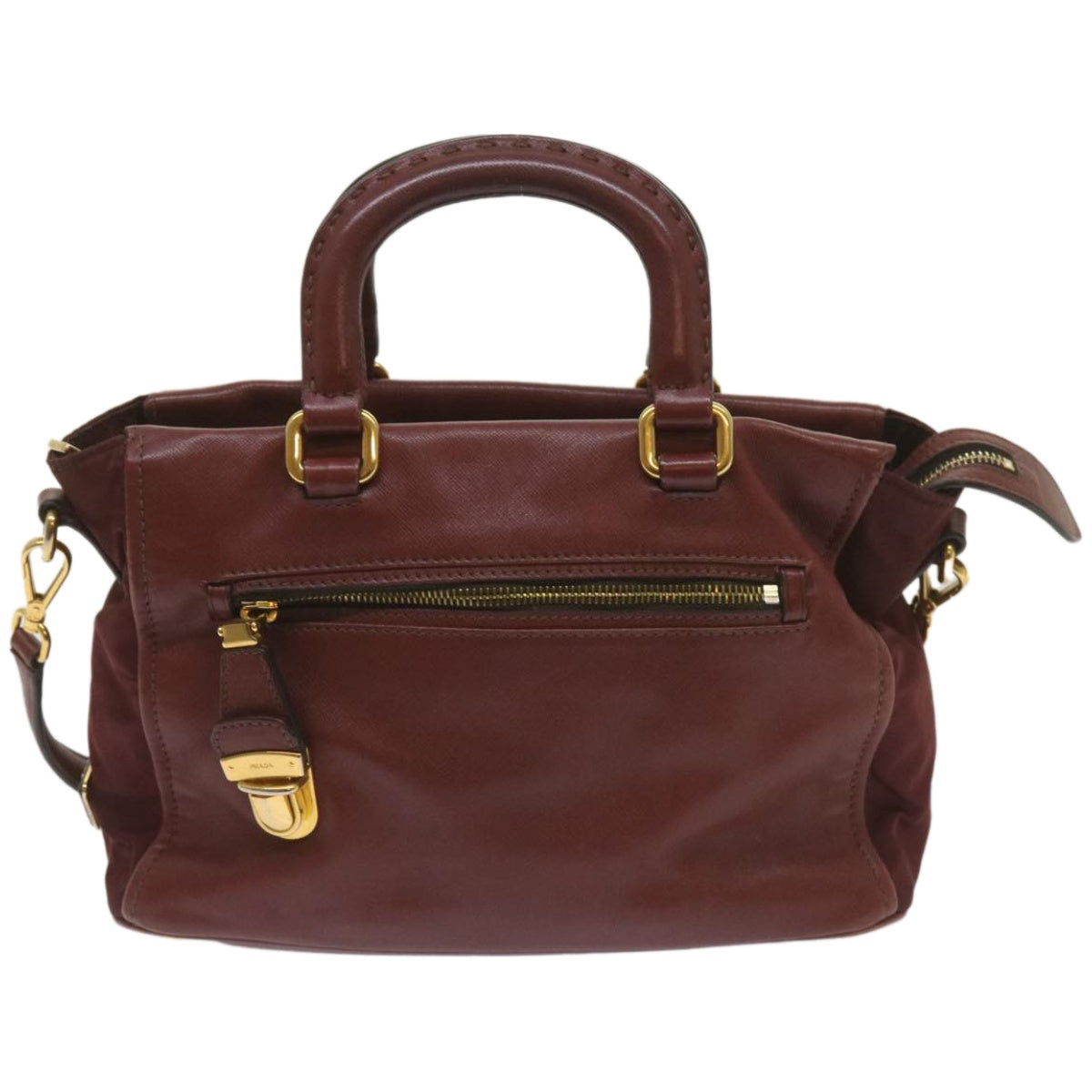 PRADA Hand Bag Leather 2way Red  ar11478B