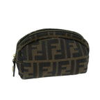 FENDI Zucca Canvas Pouch Brown Blackar11515
