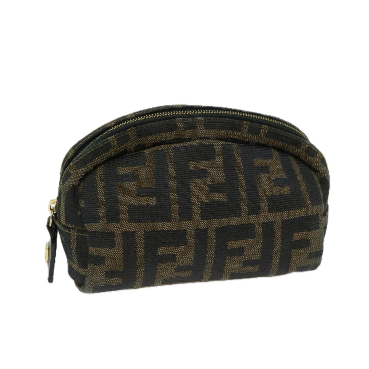 FENDI Zucca Canvas Pouch Brown Blackar11515