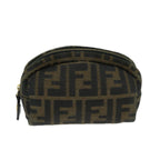 FENDI Zucca Canvas Pouch Brown Blackar11515
