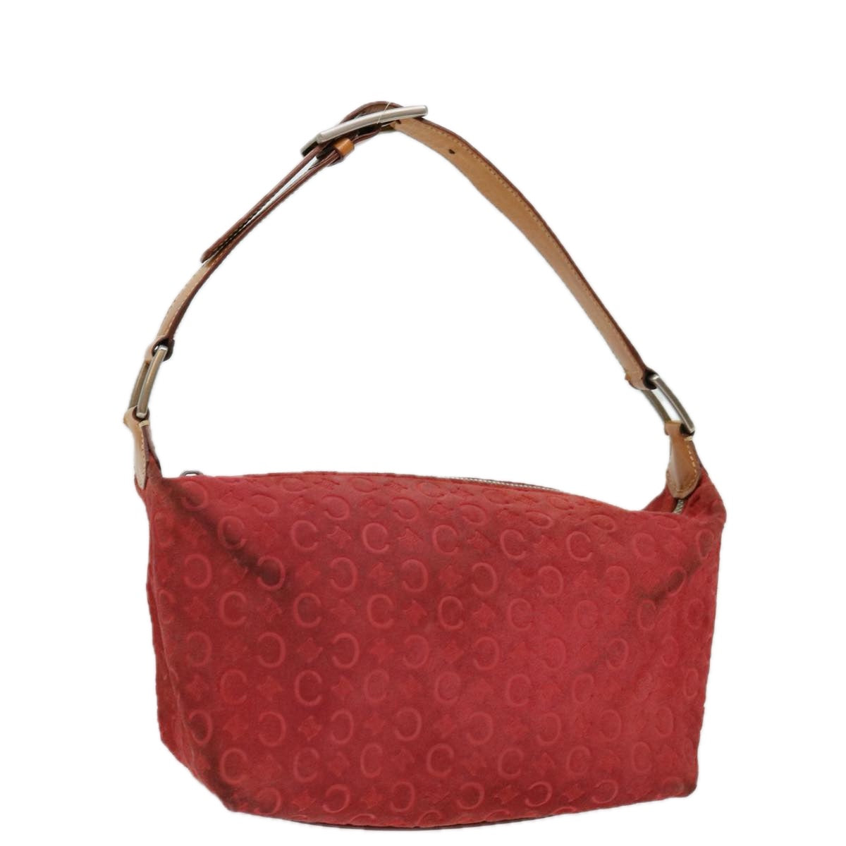 CELINE C Macadam Canvas Hand Bag Red  ar11578B