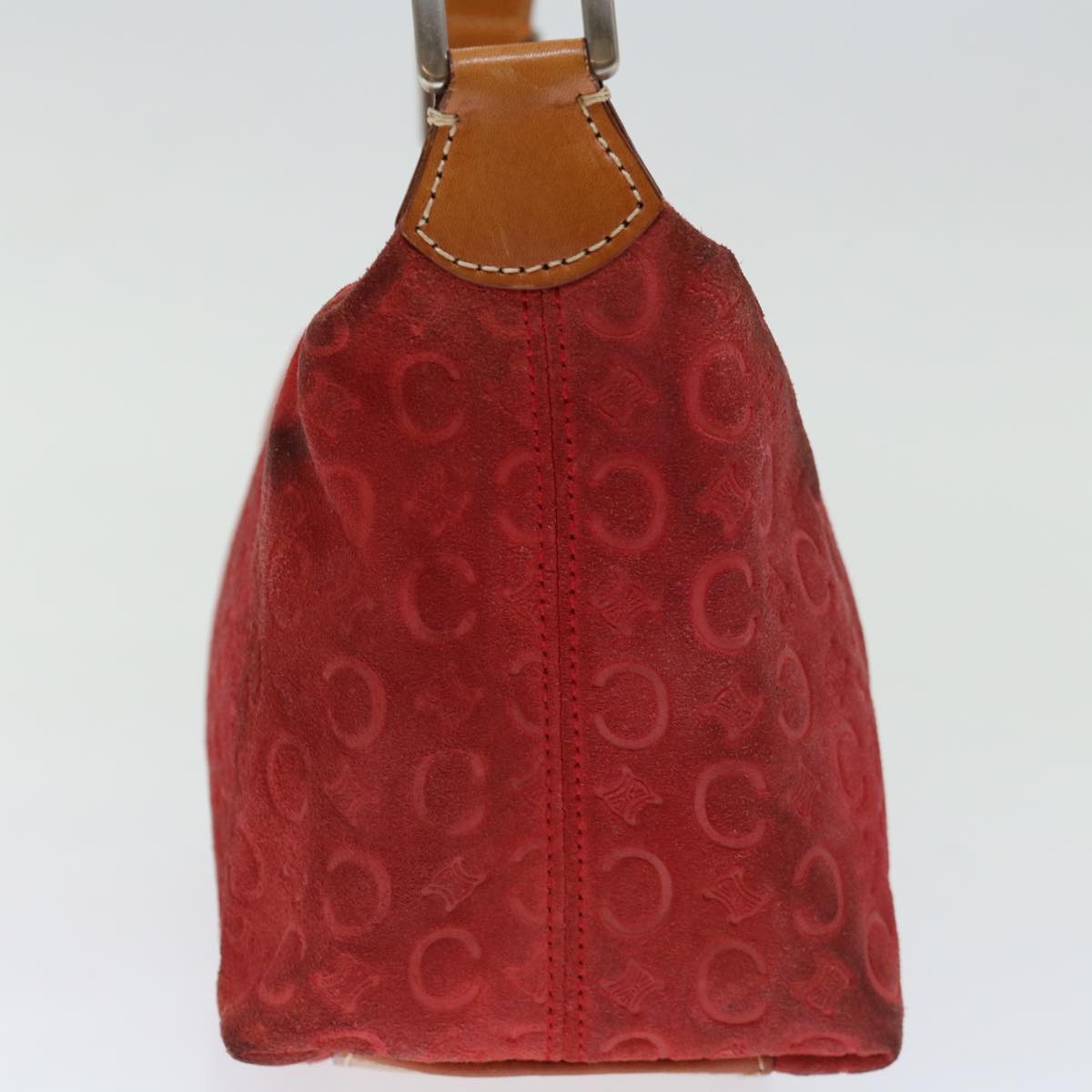 CELINE C Macadam Canvas Hand Bag Red  ar11578B