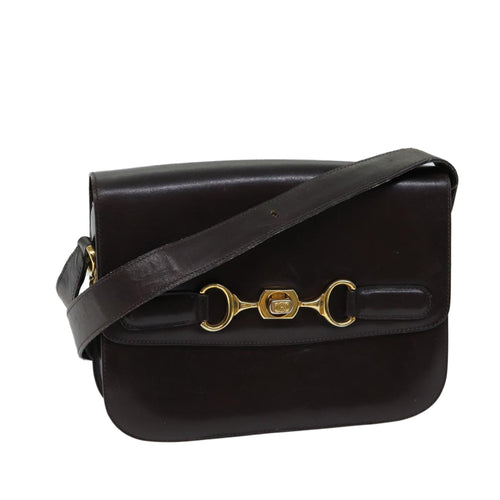 CELINE Shoulder Bag Leather Brown  ar11623B