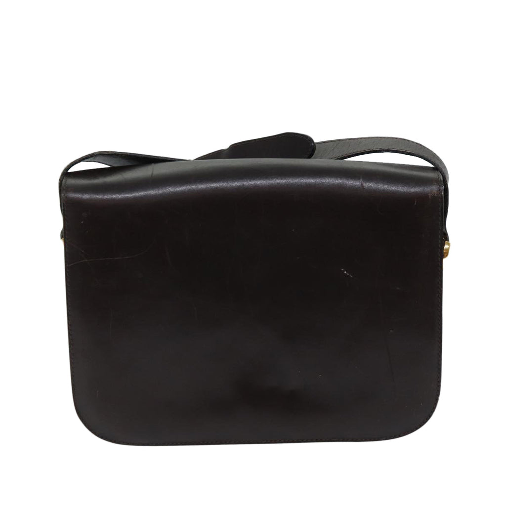 CELINE Shoulder Bag Leather Brown  ar11623B