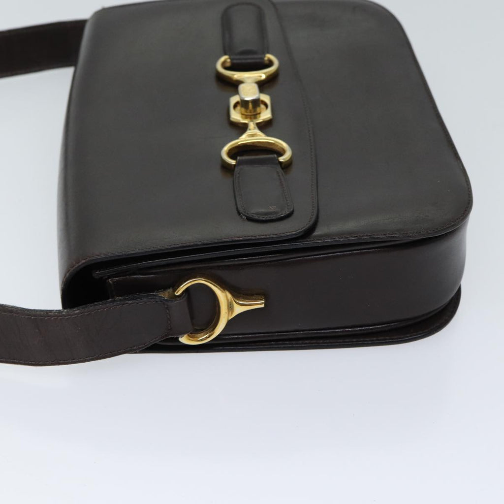 CELINE Shoulder Bag Leather Brown  ar11623B