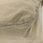 FENDI Zucchino Canvas Beads Mamma Baguette Shoulder Bag Grayar11697