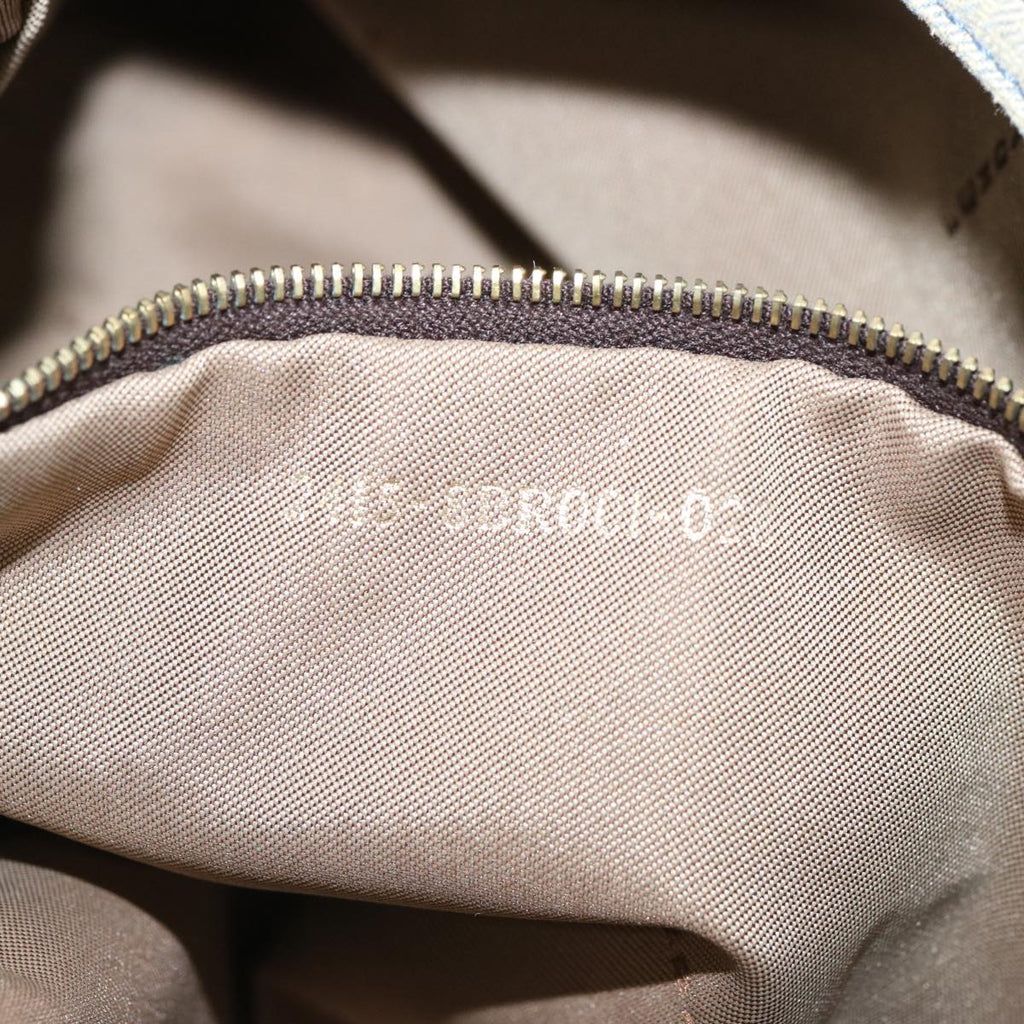 FENDI Zucchino Canvas Beads Mamma Baguette Shoulder Bag Grayar11697