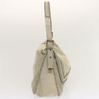 FENDI Zucchino Canvas Beads Mamma Baguette Shoulder Bag Grayar11697
