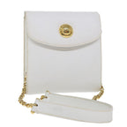 Chloe Chain Shoulder Bag Leather Vintage White ar11719