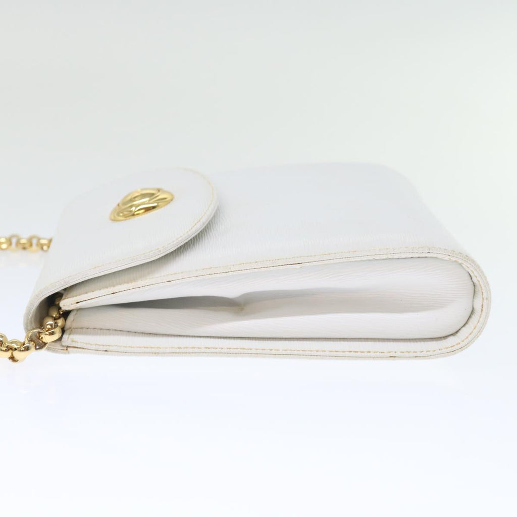 Chloe Chain Shoulder Bag Leather Vintage White ar11719
