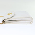 Chloe Chain Shoulder Bag Leather Vintage White ar11719