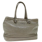 CELINE Tote Bag Patent leather Gray Auth ar11732