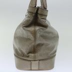 CELINE Tote Bag Patent leather Gray Auth ar11732