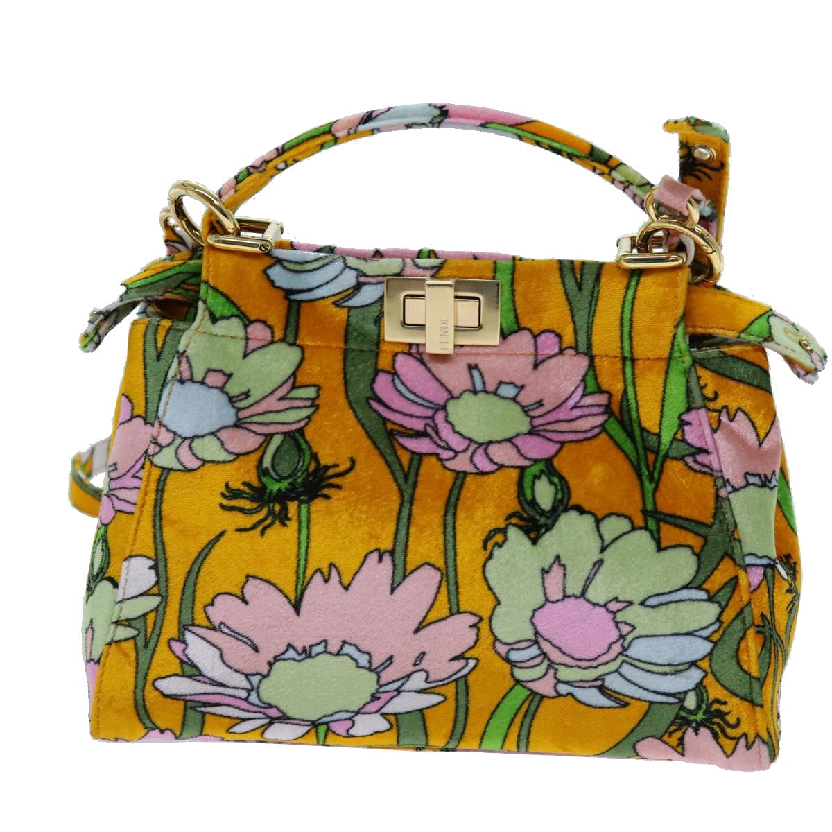 FENDI Mini Peek A Boo Hand Bag Velor 2way Multicolorar11754A