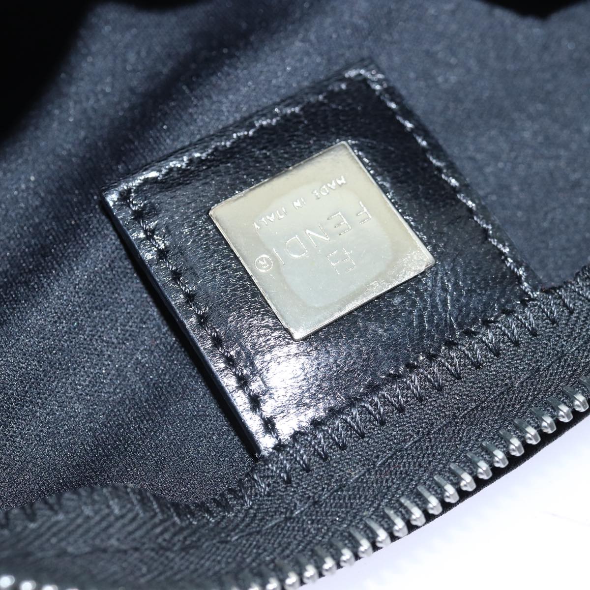 FENDI Mamma Baguette Shoulder Bag Nylon Blackar11787B